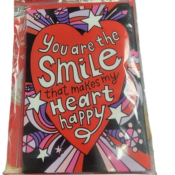 Hallmark 6 Count Valentines Day Card With Heart & Stars Design - Picture 1 of 2